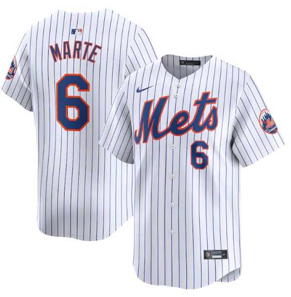 Men's New York Mets #6 Starling Marte White 2024 Home Limited Stitched Baseball Jersey Dzhi,We sell and wholesale Men's New York Mets #6 Starling Marte White 2024 Home Limited Stitched Baseball Jersey Dzhi on line form chian!